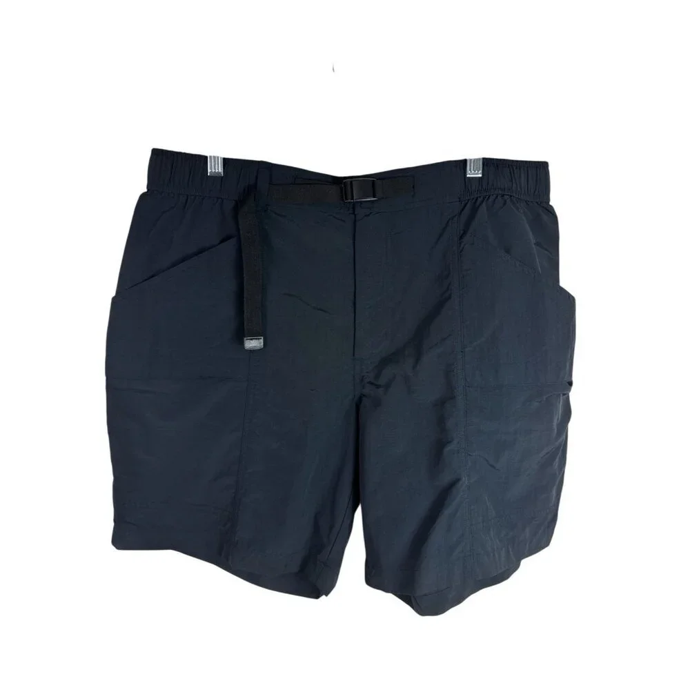 Eddie Bauer Men's L Ripstop Tech Short Black Nylon Belt NWT Inseam 7.75